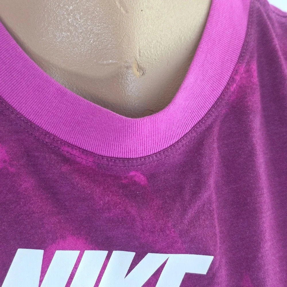 Nike Muscle Tank Top Womens Small Pink Tie Dye Futura Logo BV8238-623 Sportswear